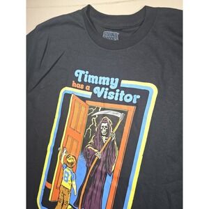 Steven Rhodes Timmy Has A Visitor Grim Reaper Art Shirt Black Mens Size Large